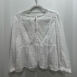 Banana Republic White Plaid Blouse